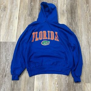 Soffe Royal Blue Florida Crewneck Hoodie with Orange Lettering